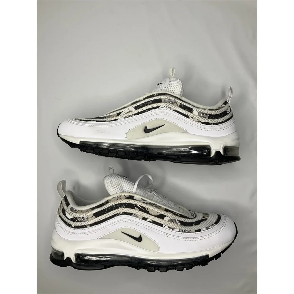Nike Air Max 97 SE Sneakers Women Sz 9.5 Shoes White Floral BV0129-100 Running